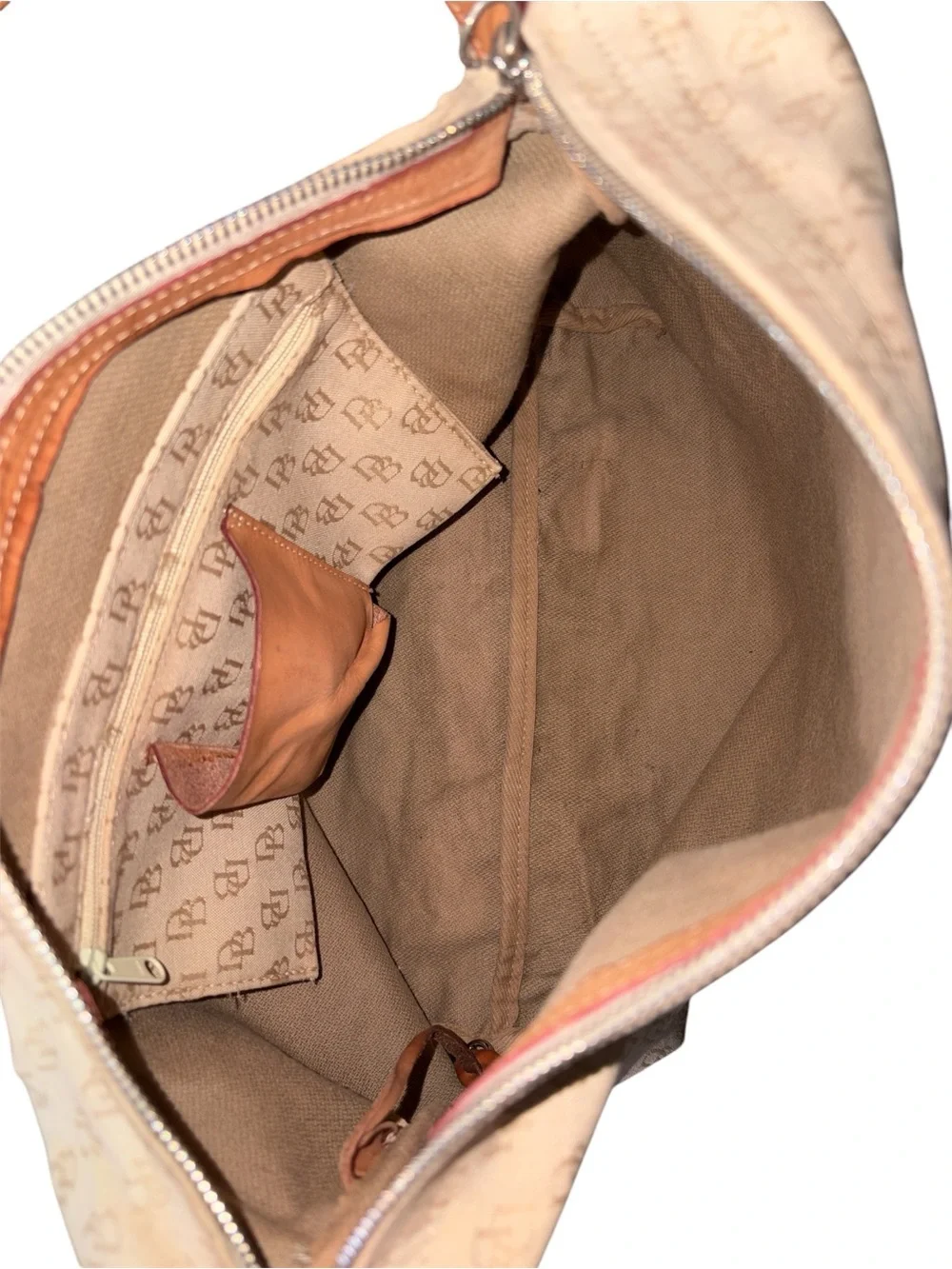 Dooney & Bourke Monogram DB Hobo Shoulder Bag - Neutral